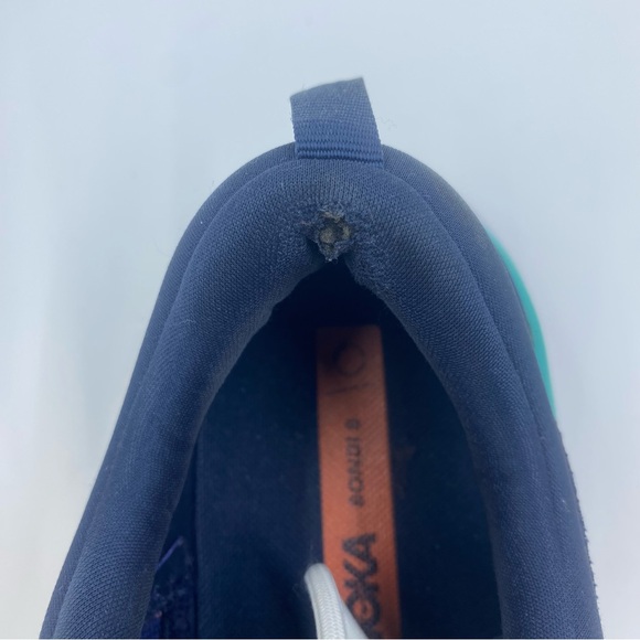 HOKA One One Bondi 8 Running Shoes Navy Teal Orange Women’s Size 9.5 - Picture 8 of 12